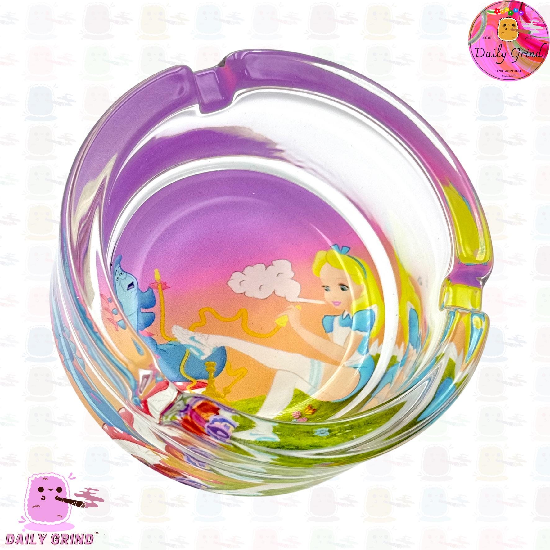 90's Nostalgia Film Parody Funny Purple Girls Heavy Glass Ash Tray Custom Gift Idea - 8.2cm