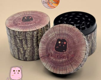 Tree Stump Log - 50mm 4-Piece Custom Metal Tobacco Grinder Gift