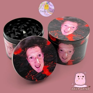 Mark Zuck Hellscape - Molinillo de tabaco de metal personalizado de 50 mm (4 piezas), regalo divertido