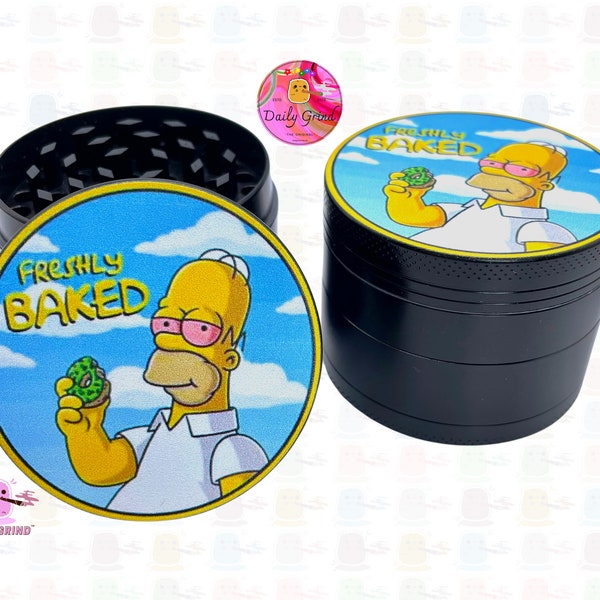 Funny 90’s Cartoon and Film Nostalgia Parody - 50mm 4-Piece Premium Quality Custom Metal Kitchen Herb Grinder Cute Gift Idea