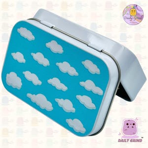 Cartoon Clouds Blue Sky Small Metal Tin Box Lid Crystal / Jewellery / Cosmetics Storage Gift