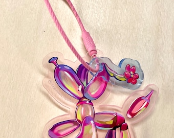 Cinder's Balloon Poodle- Acrylic Key Chain