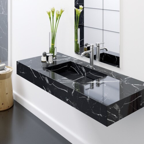 Black Marble Countertop With Basin Luxury Marble Countertop Etsy