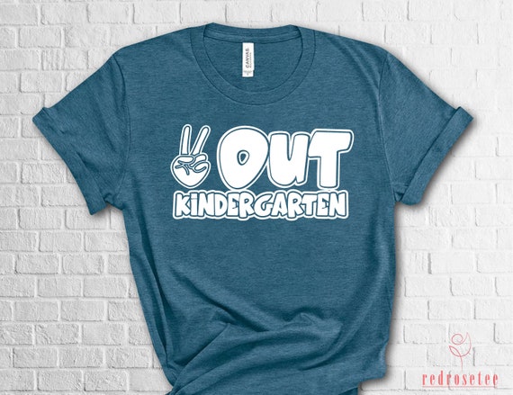 Kids School Shirt Kindergarten Graduate Last Day of School Shirt Summer Peace Out Kindergarten Shirt Kids Clothing End of Year Shirt