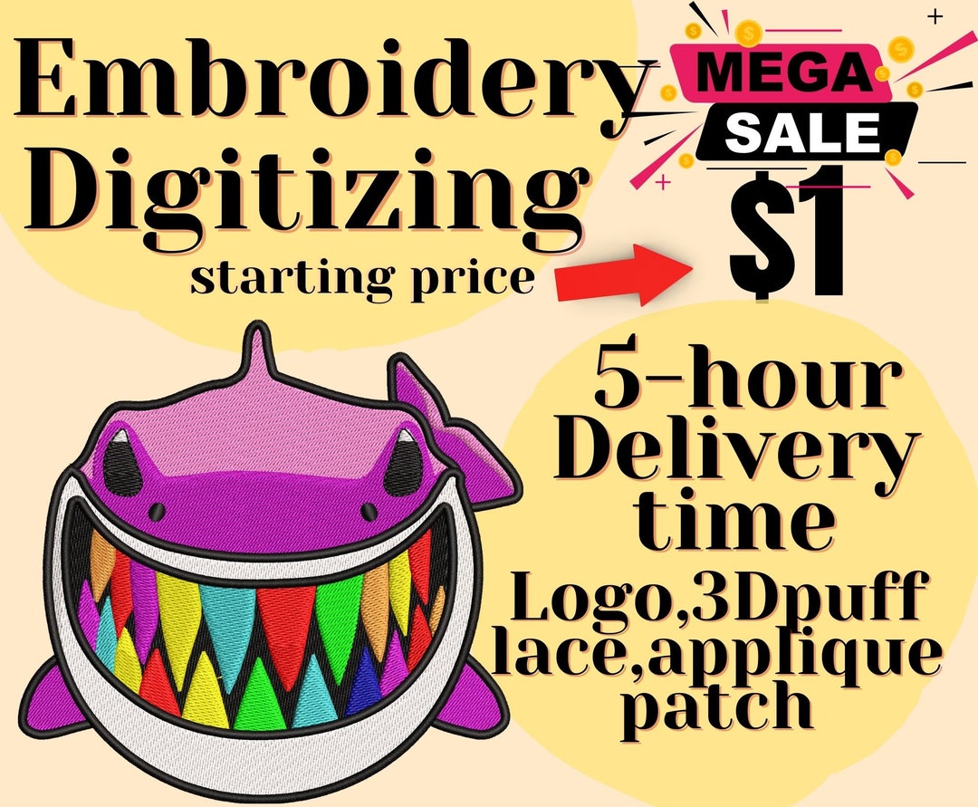 Custom Embroidery Digitizing / Custom Embroidery Pattern/ Custom