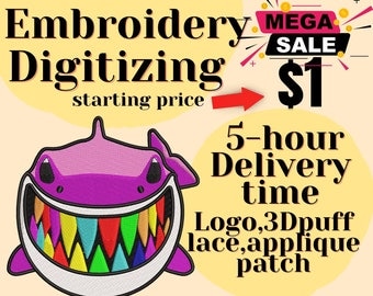 Custom Embroidery Digitizing / Custom Embroidery Pattern/ Custom Digitizing / pes | Dst | jef