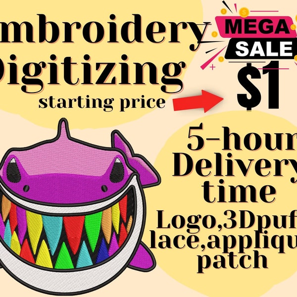 Custom Embroidery Digitizing / Custom Embroidery Pattern/ Custom Digitizing / pes | Dst | jef