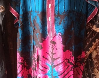 Multi Color Traditional Nigerian Loose Dashiki Maxi Gown -  L/ XL