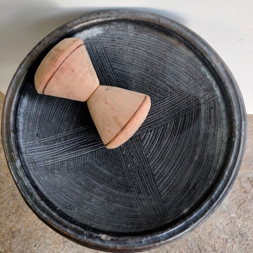 Apotoyewa/ Asanka Ghanaian Clay Mortar & Wooden Pestle for Etsy