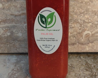 Fresh, Pure, Unrefined, Organic West African Palm Oil - 1 lb (16 oz)