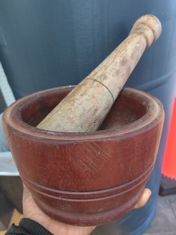 Traditional Wooden Handcarved African Mortar & Pestle Etsy