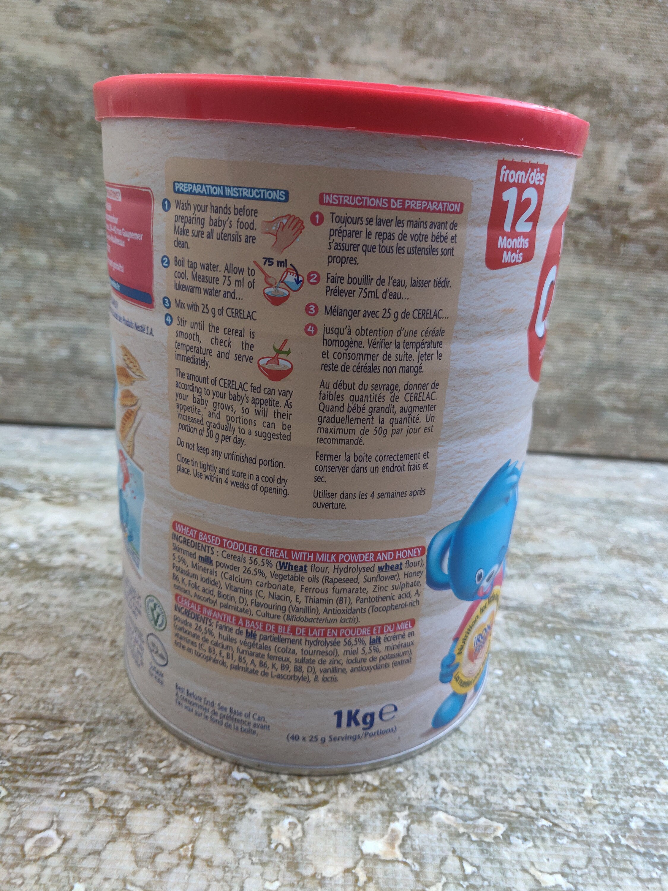 Nestle Cerelac Infant Cereal With Milk 1 Kg Honey Wheat Etsy