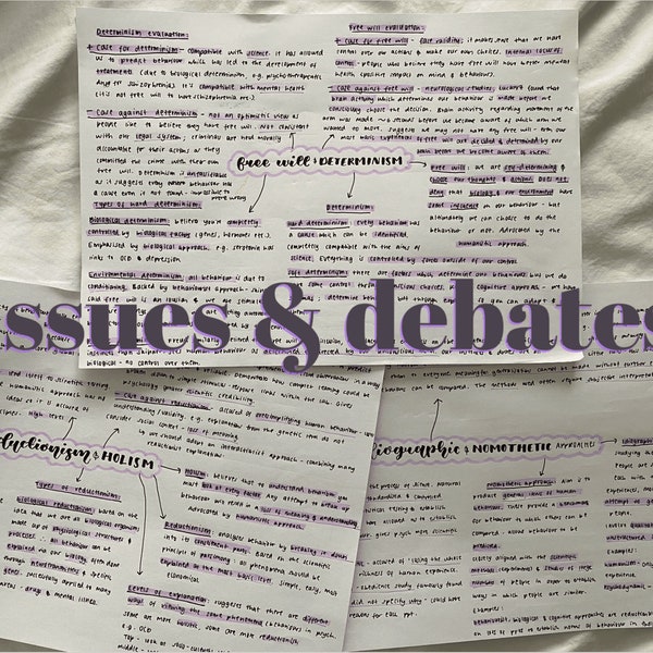 A level psychology issues and debates revision (AQA)