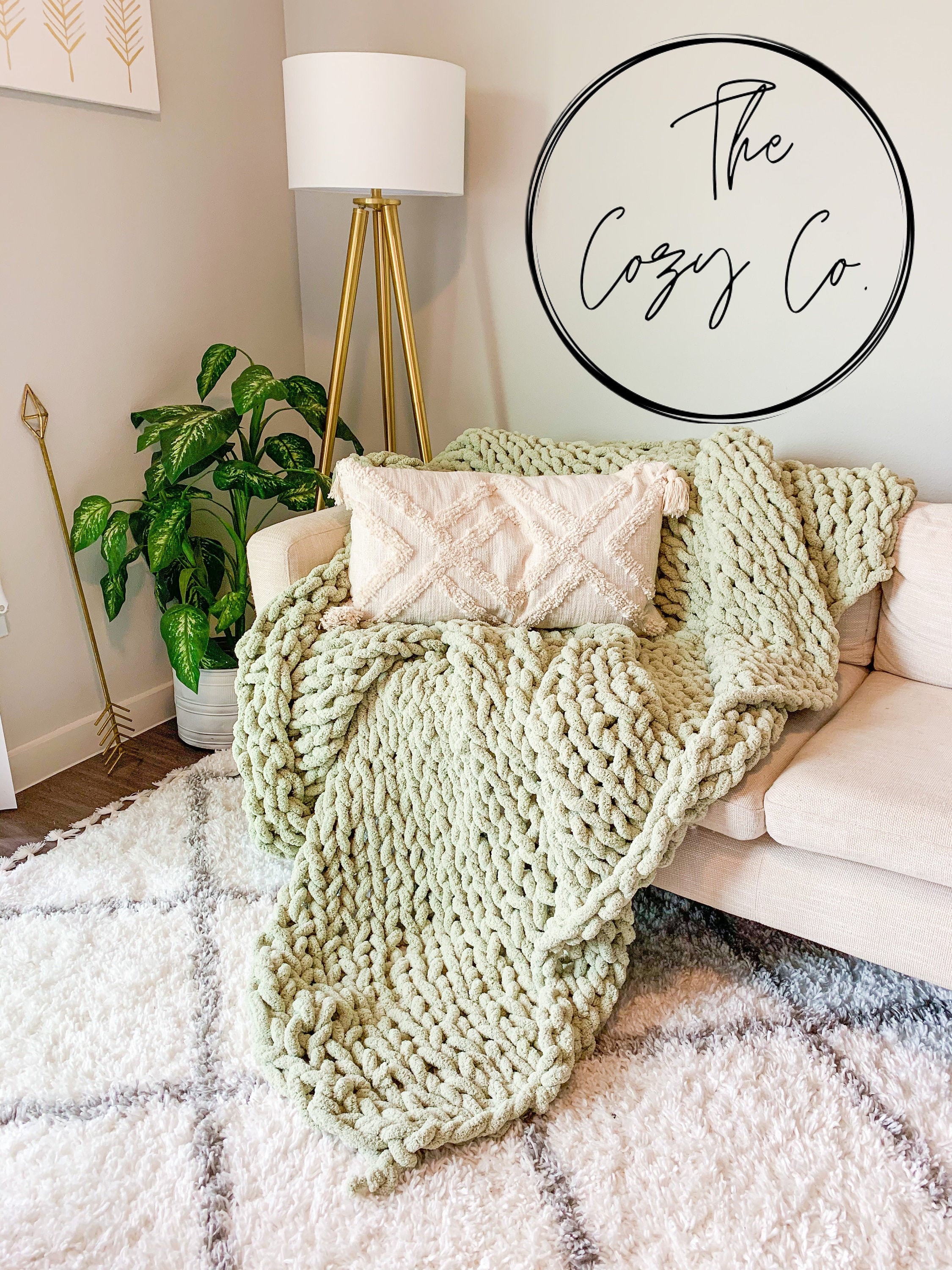 Chenille Chunky Knit Blankets and Throws Chunky Knit Blanket Etsy