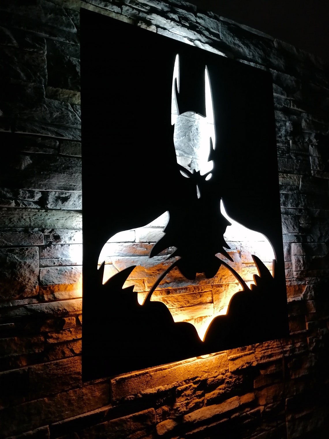 Batman Wood Wall Hangings Wall Art Led Hangings Movie Etsy