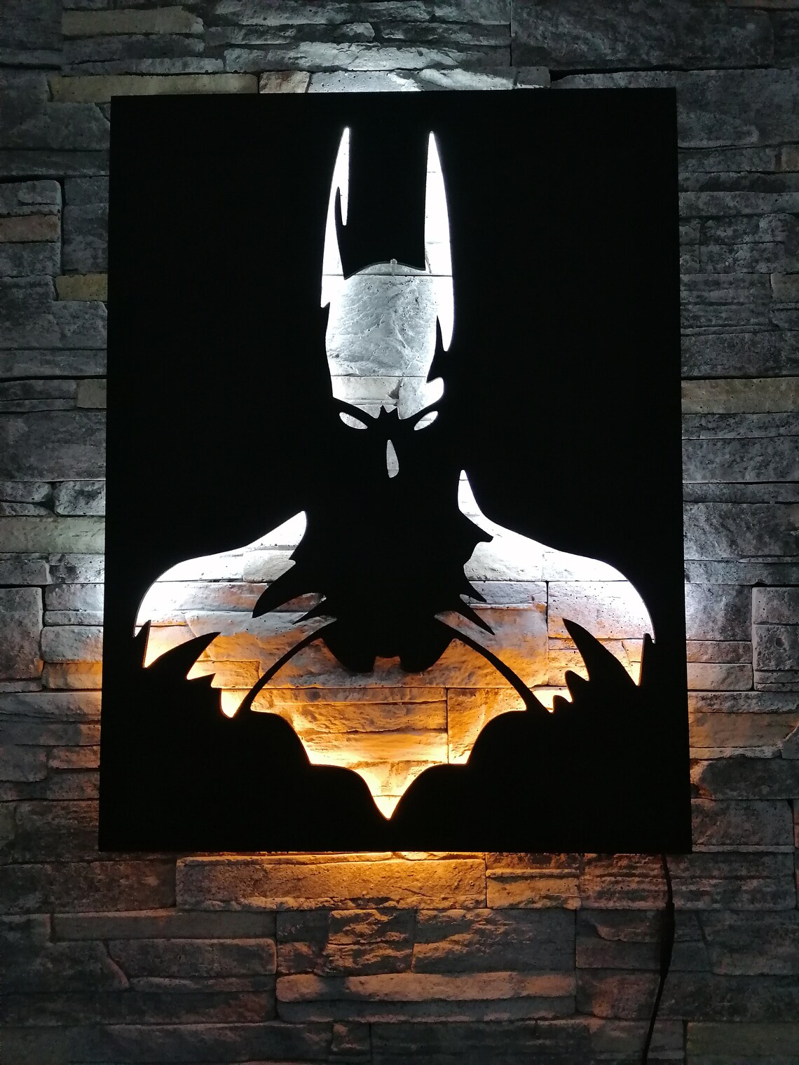Batman Wood Wall Hangings Wall Art Led Hangings Movie Etsy