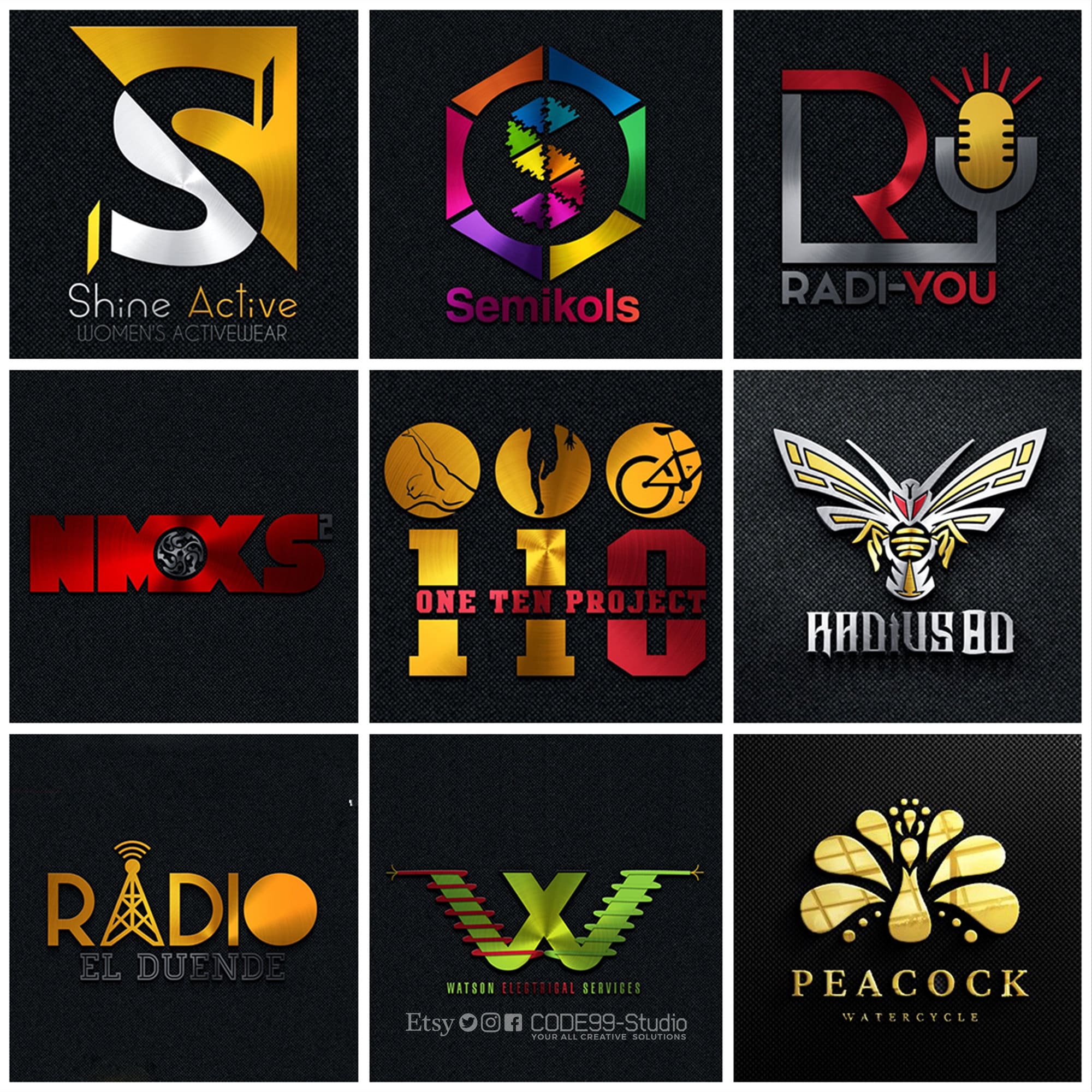 Creative Business Logo Design Custom Silver & Gold Animation