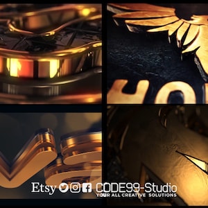 Puede incluir: Un logotipo animado en 3D con la palabra "PHOENIX" en letras doradas y un ave fénix dorada sobre la palabra. El logotipo está sobre un fondo oscuro con una superficie texturizada.