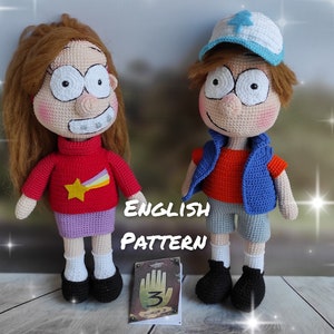 Gravity Falls Mabel and Dipper's English crochet pattern