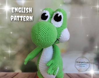 yoshi dinosaur mario character english pattern crochet