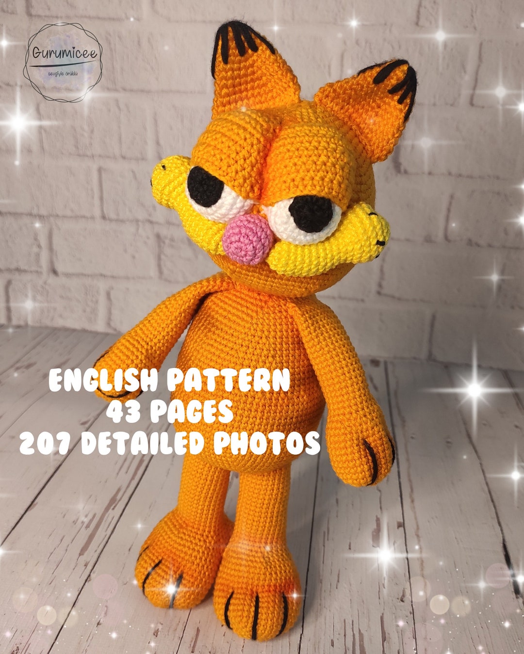 Amigurumi Garfield English Pattern Crochet - Etsy