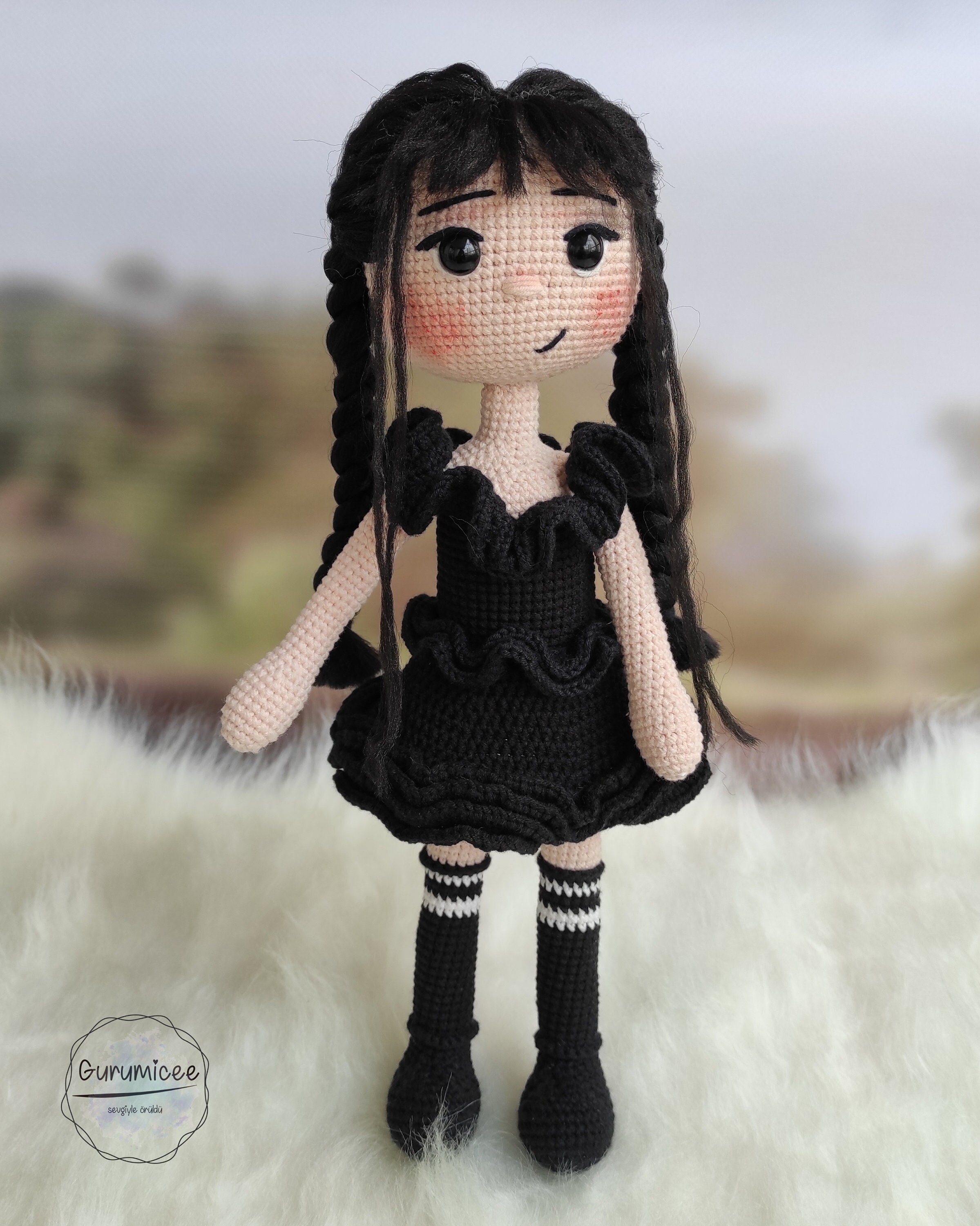 Crochet wednesday addams doll pattern - Etsy France Crochet wednesday addams doll pattern - Etsy France
