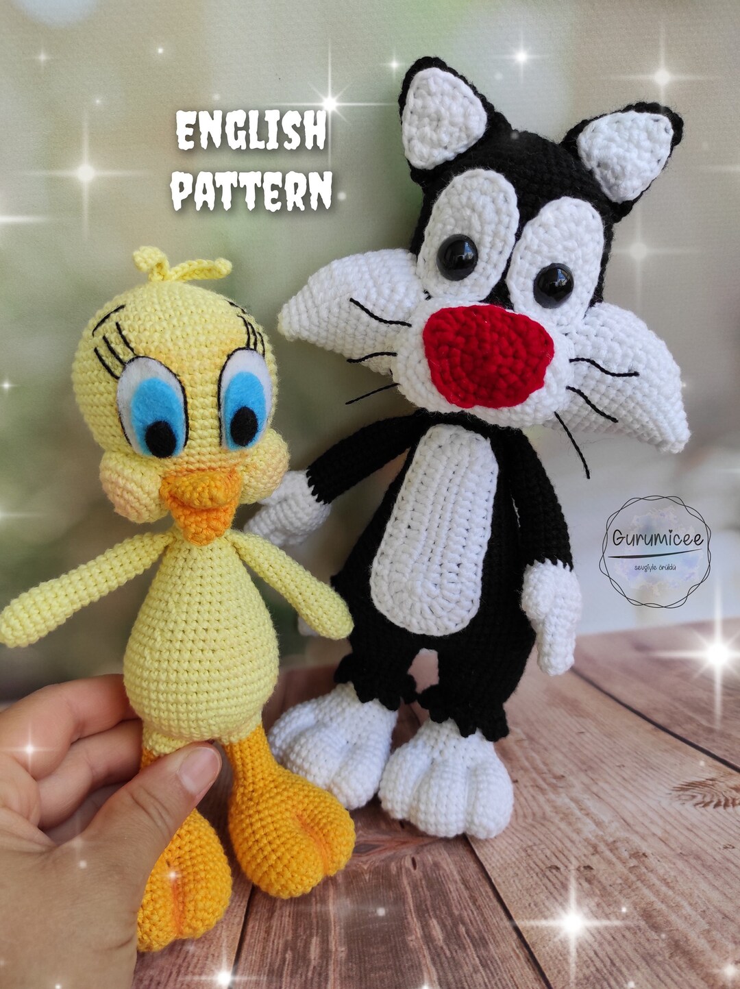 Two Patterns Sylvester and Tweety English Crohet - Etsy