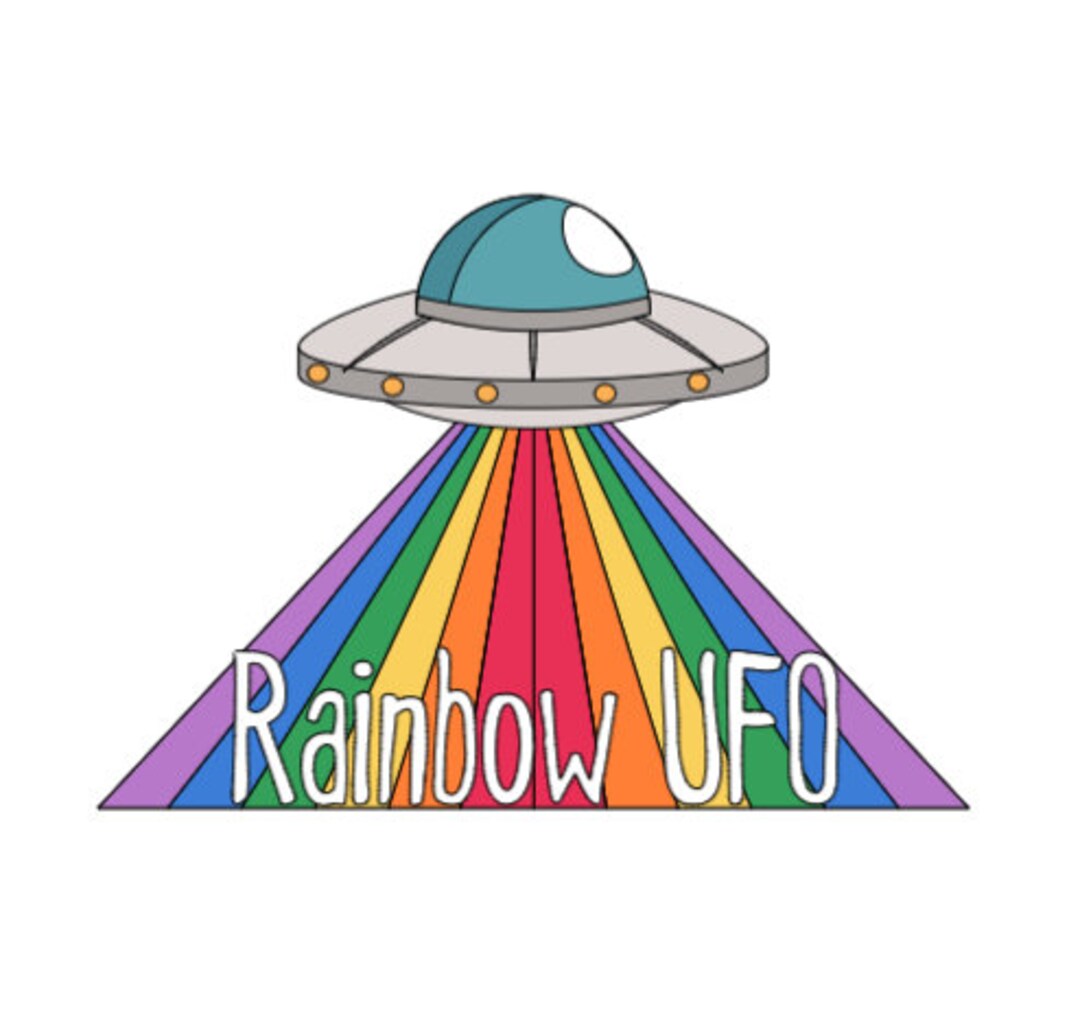 Rainbow UFO SVG - Etsy