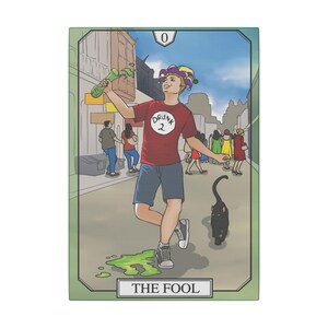 Arte de parede em tela de tarô The Fool NOLA | Decoração de tarô gótico sulista | Magia Mama Roux | Impressão giclée inspirada em Nova Orleans