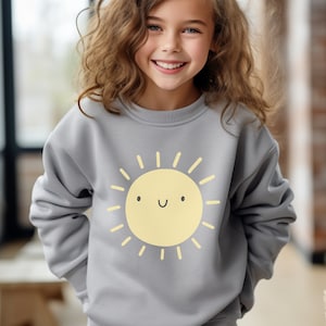 Sun Kid Sweatshirt Kid Smiley Face Sweatshirt Cute Kid Sun Sweater Boy Sun Sweater Girl Sunny Sweater Smile Sweatshirt Happy Face Crewneck