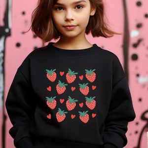 Strawberry Sweatshirt Toddler Baby Girl Sweater Botanical Top Cottagecore Clothing Cottage Core Cloth Fruit Sweater Strawberry Garden Top B3