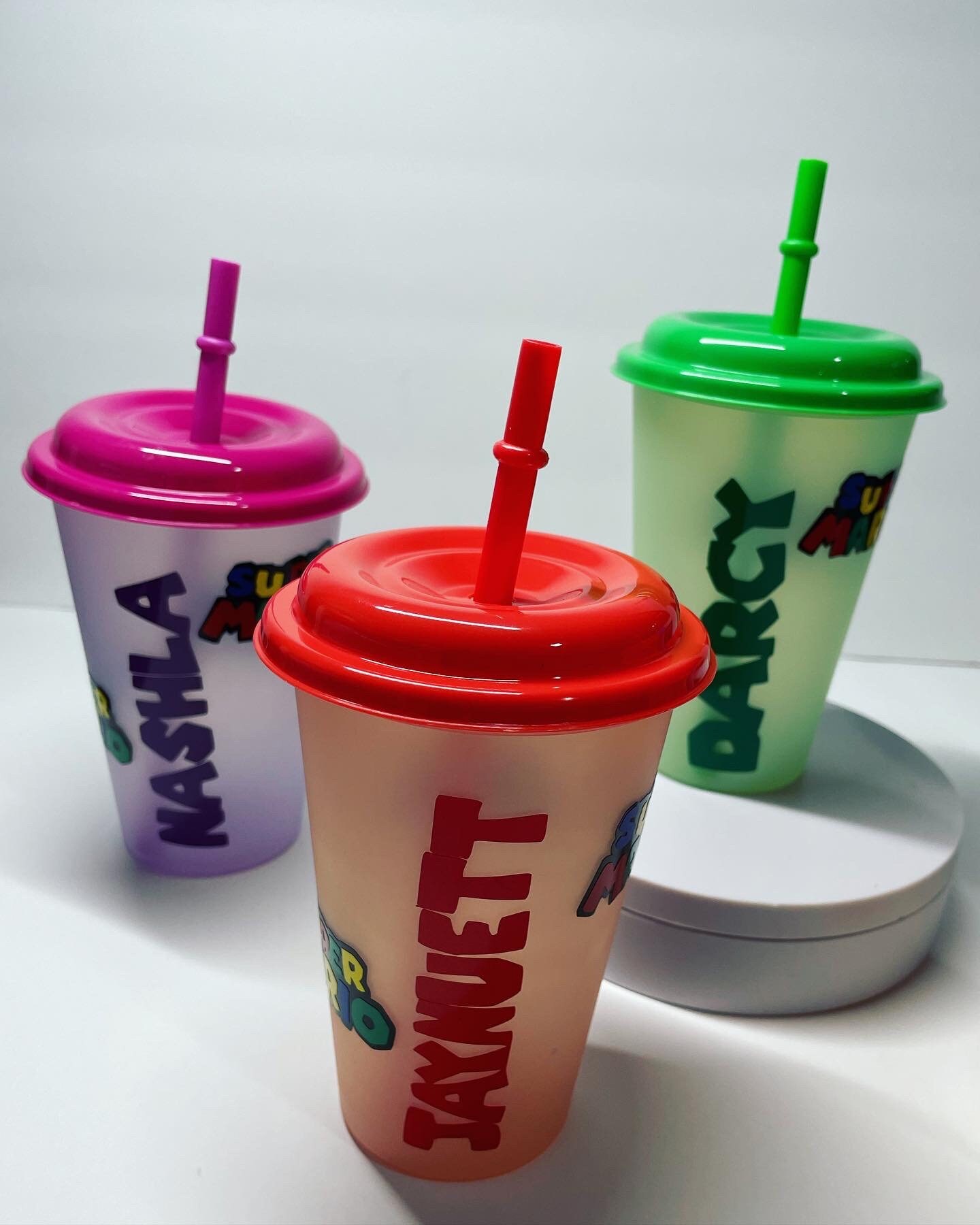 Set of 5 Color Changing Kids Cups with Colored Straws - 16oz Mini Cups –  Candy Wrapper Store