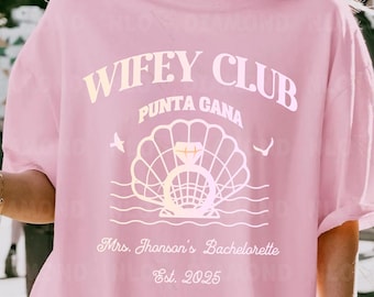 Wifey Club Punta Cana Bachelorette Shirt Personalized Bride Trip Tee Beach Bach Party Gift Bridesmaid Matching Shirts The Bach Club Tshirt