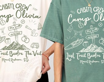 Camp Bachelorette Party Shirt, Last Trail Before The Veil, Mountain Bride Tee, Custom Camping Bach Gift, Bridal Weekend Trip