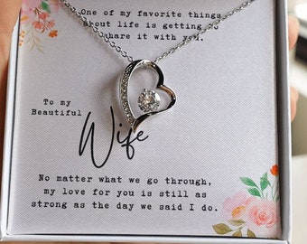 To My Wife Necklace, 1 Year Anniversary Gift For Wife, Wife Gift, 1st Anniversary Gift For Wife, Christmas Gift For Wife, Wife Birthday Gift