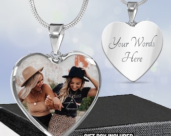 Custom Photo Heart Pendant Necklace
