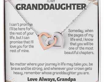 To My Granddaughter From Grandpa, Granddaughter Necklace Gift from Grandfather, Birthday,  granddaughter wedding, granddaughter jewelry