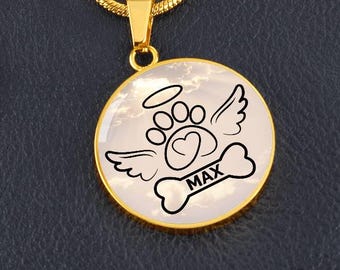 Personalized Dog Memorial Necklace, dog remembrance gift,