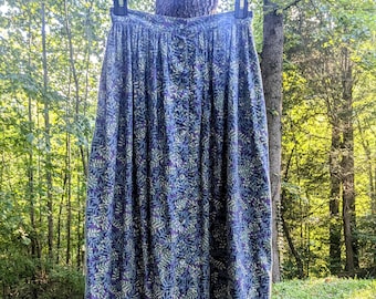 Vintage Laura Ashley Cotton/Wool Button Up Midi Skirt