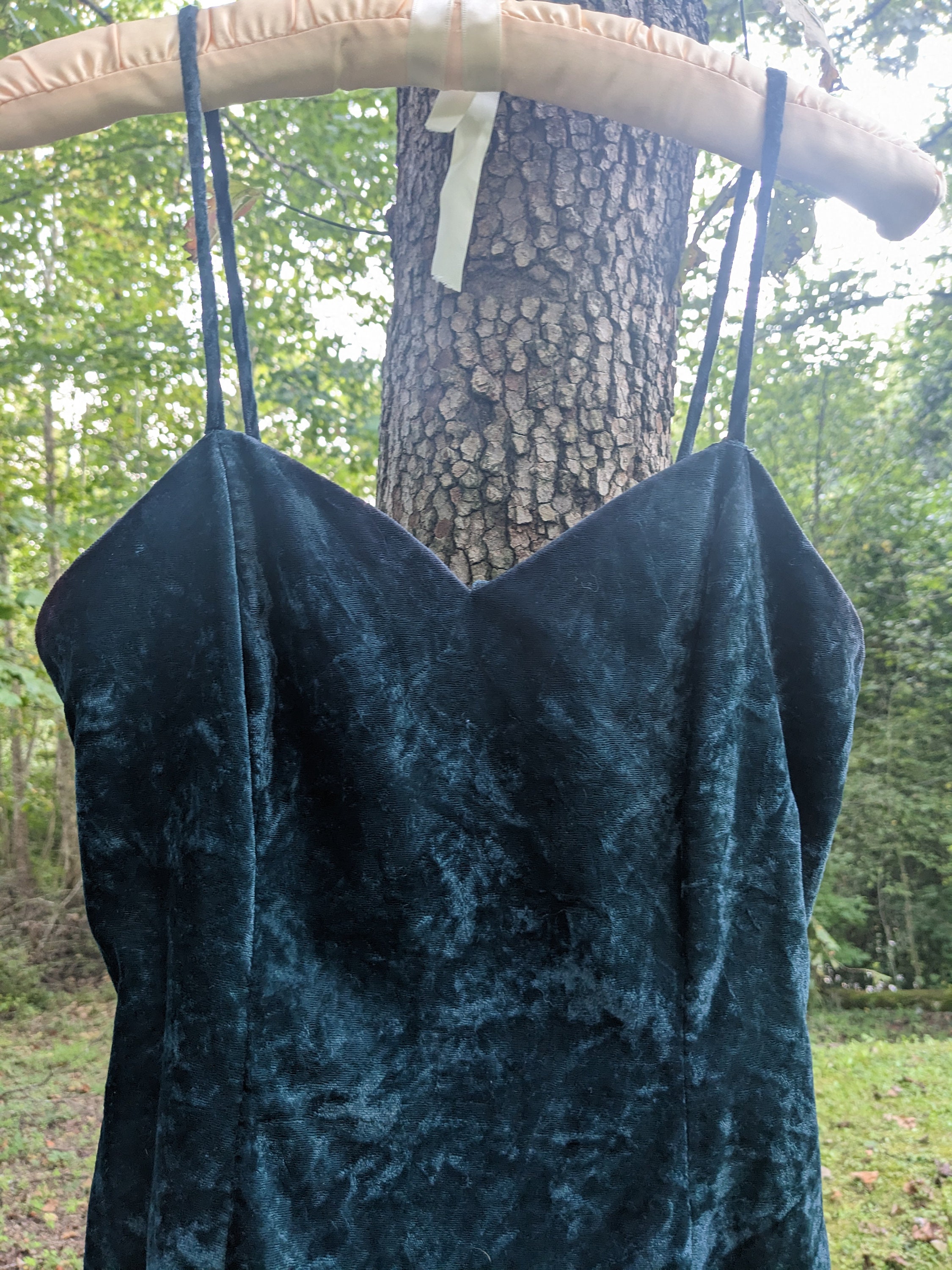 Vintage 90s Forest Green Crushed Velvet Mini Dress - Etsy
