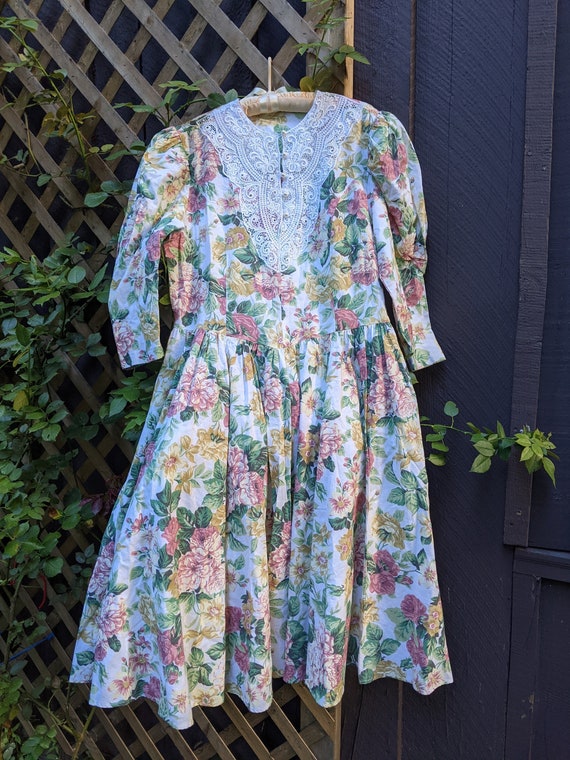 Cottagecore Dress Floral Daisy Peasant Prairie Fall P… Gem