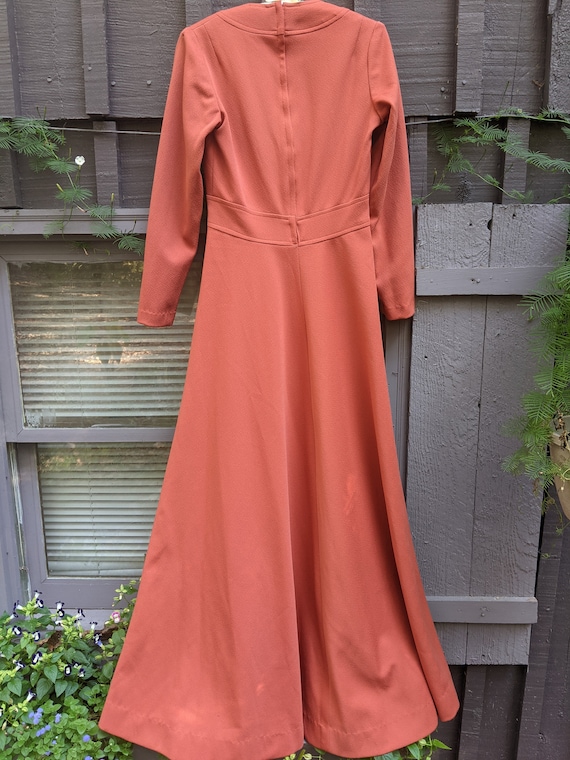 Burnt Orange Vintage 70's Maxi Dress - image 3