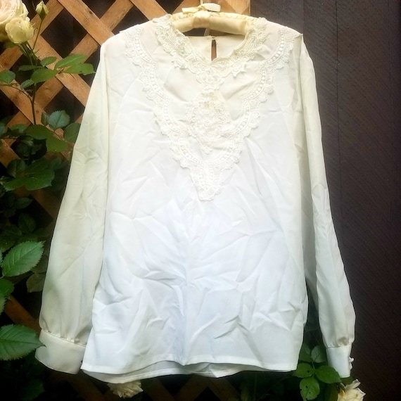 Vintage Edwardian Ornate Collar Blouse - image 1