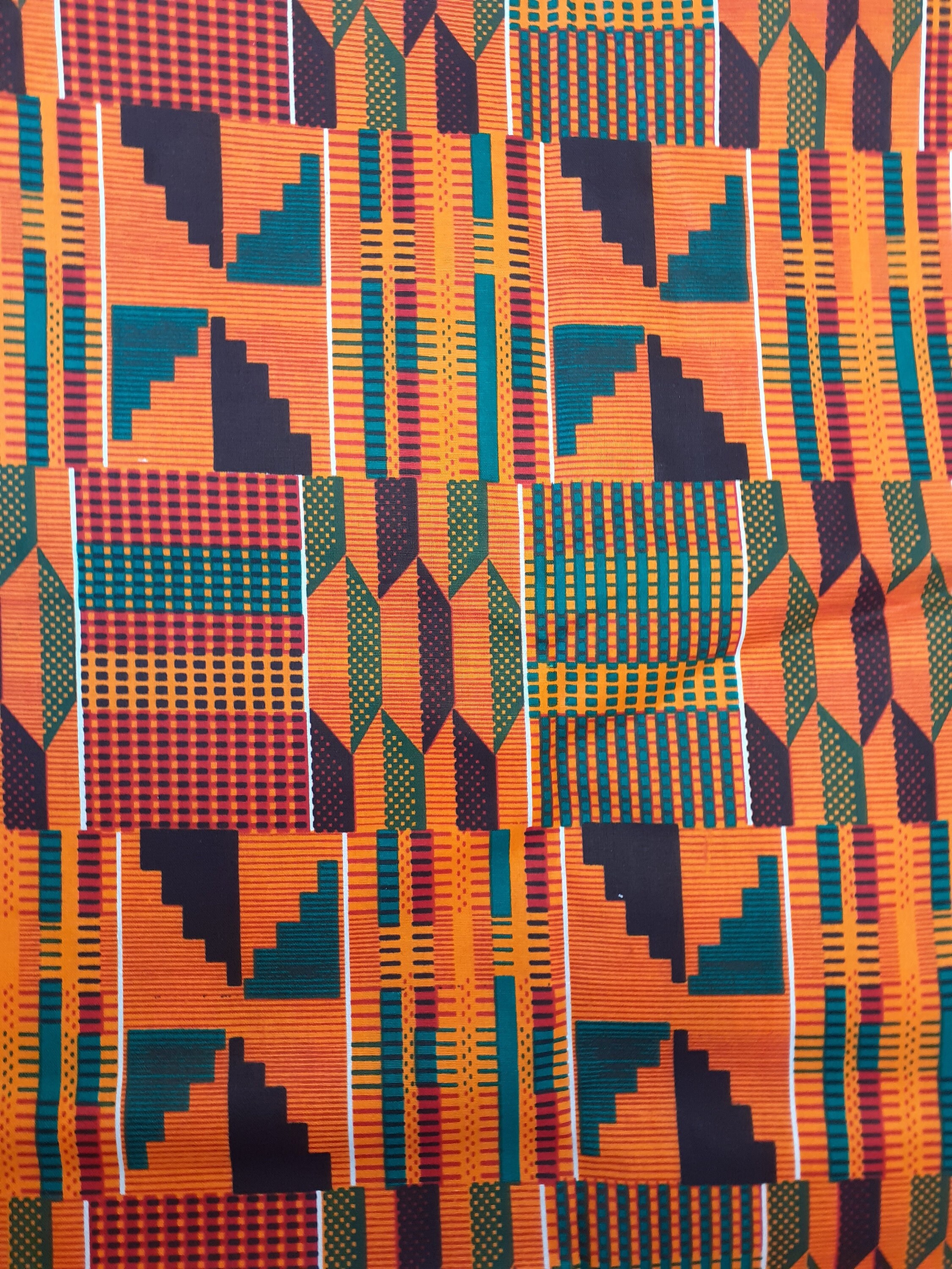 African Fabrics By the Yard - Kente - Classic #2 Orange. – Asali