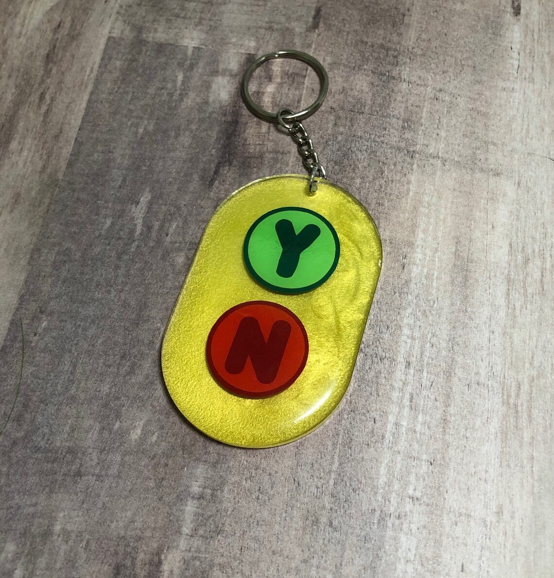 Bluey Inspired Yes/no Button Acrylic Keychain Etsy