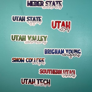 Utah College & University Vinyl Stickers | Gift for Students and Alumni | School Pride | Sports Team | Water Bottle Sticker or Laptop Decal