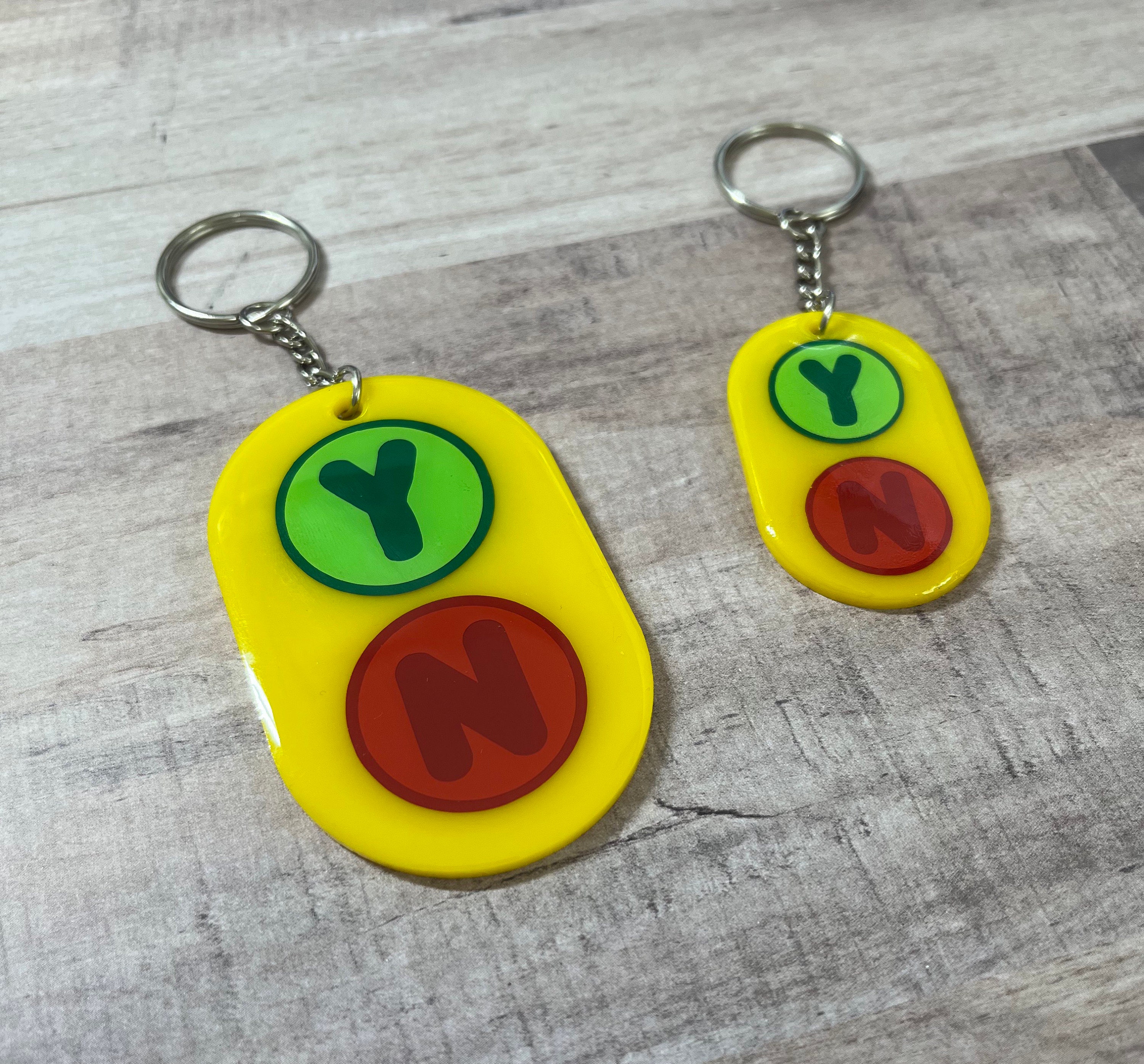 LBroCreative Bluey Inspired Yes/No Button Acrylic Keychain