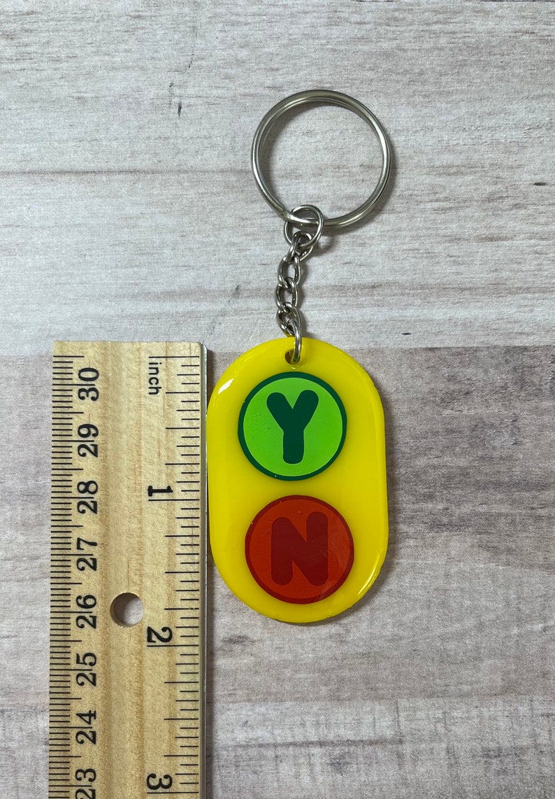 Bluey Inspired Yes/no Button Acrylic Keychain Etsy Australia