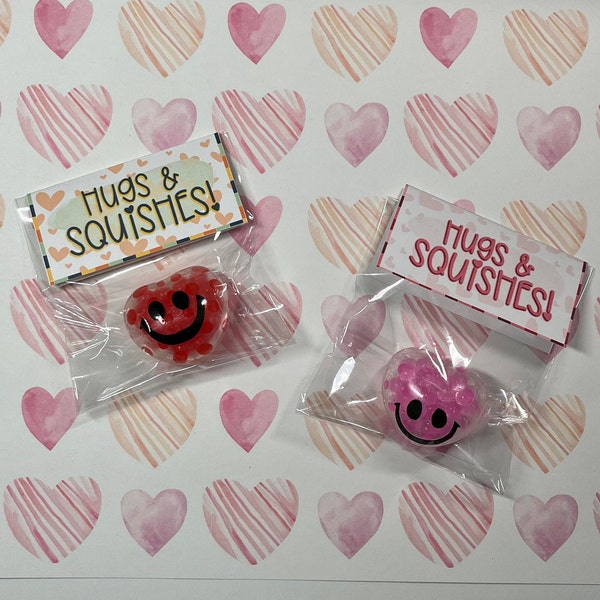 Squishy Heart Water Bead Mini Stress Ball Valentine's Gift for Classroom | Complete Set | Unique Non-Candy Prize | Kids, Children or Teacher