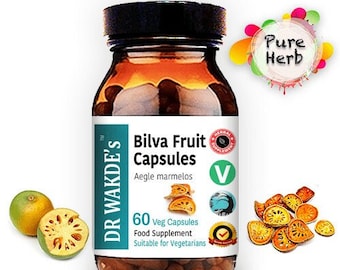 DR WAKDE'S Bilva Fruit Capsules (Bael fruit | Aegle marmelos) | 60 Veg Caps | Ayurvedic Supplement | Vegan | 100% Herbal